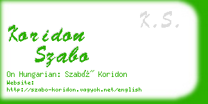koridon szabo business card